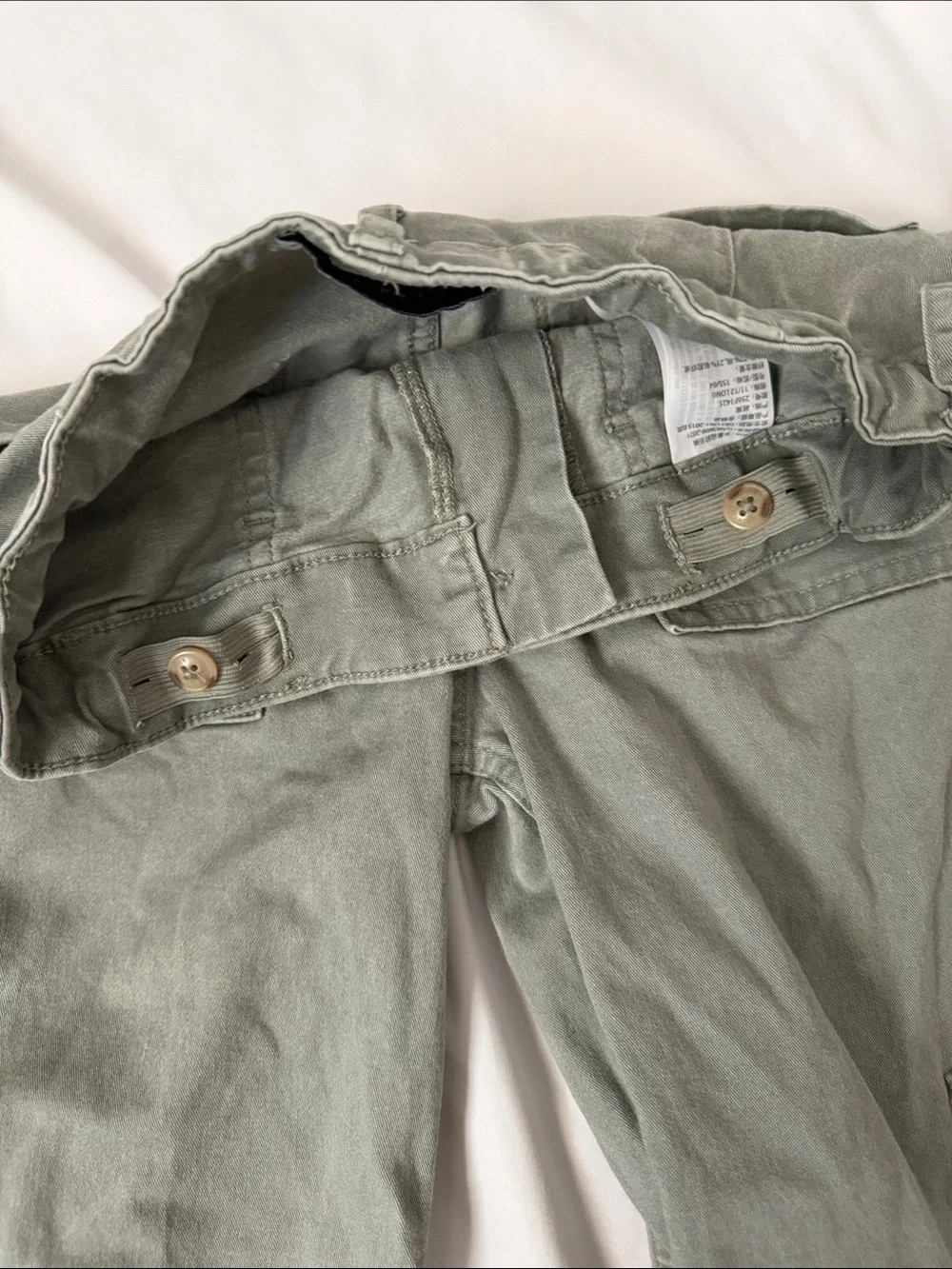abercrombie kids light Olive Cargo Pants with Patch Pockets
